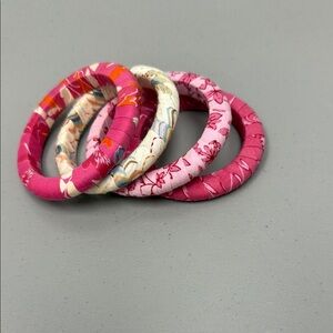 Set of Four Floral Fabric Bangles